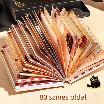 Kaba Bear Zsebes jegyzetfüzet duplán forgó mechanizmussal, rajzfilm téma gyerekeknek, színes oldalak