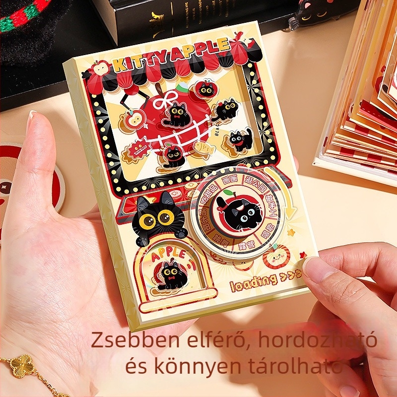 Kaba Bear Zsebes jegyzetfüzet duplán forgó mechanizmussal, rajzfilm téma gyerekeknek, színes oldalak