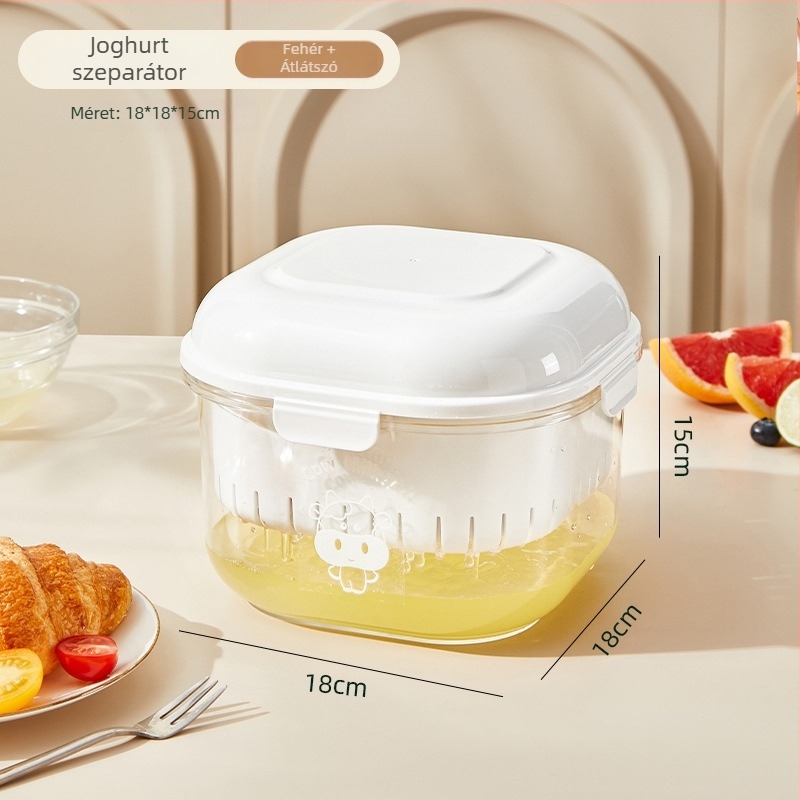 Otthoni joghurt szűrő és szeparátor: joghurt, görög joghurt, szójatej, sajt és tejsavó – nedvesség lecsurgatása
