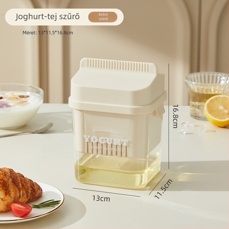 Otthoni joghurt szűrő és szeparátor: joghurt, görög joghurt, szójatej, sajt és tejsavó – nedvesség lecsurgatása