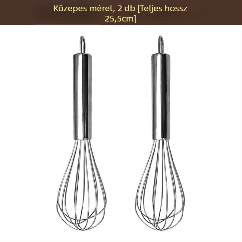 Rozsdamentes acél tojáshabverő – kézi keverő tojás és tejszín felveréséhez, konyhai eszköz