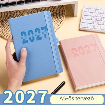 Cross-Border 2027 egész éves ütemterv, A5-ös méretű személyre szabott napi munkaterv napló, tanulási tervező, vastag kiadás