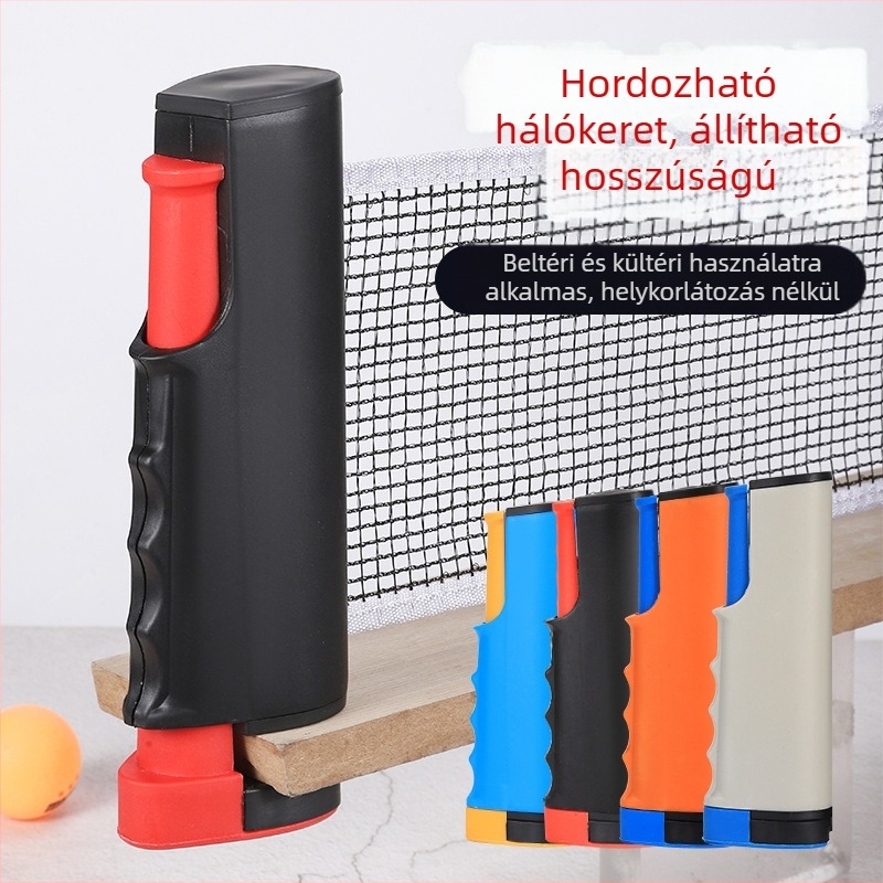Könnyen hordozható asztali tenisz készlet hálóval és ütőkkel, beltéri és kültéri használatra