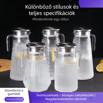 Akril hidegvíz-palack átlátszó teáskannával, PC műanyag, magas hőállóság, gyümölcslevekhez és italokhoz