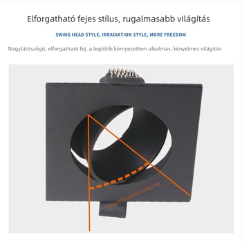 GU10 spotlámpa ház gyűrűs tartóval, beépített mennyezetre, MR16 rácsos világítás, dupla fejű, téglalap alakú világítás