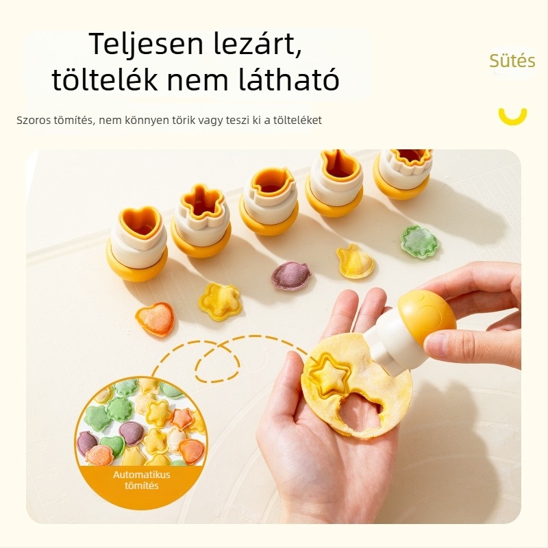 DIY forma csecsemőételhez, pillangó alakú tészta formázására és wonton/gyoza készítésére