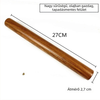 Fából készült nyújtófa tésztához és nudlihoz, háztartási méret, élelmiszer-minőség