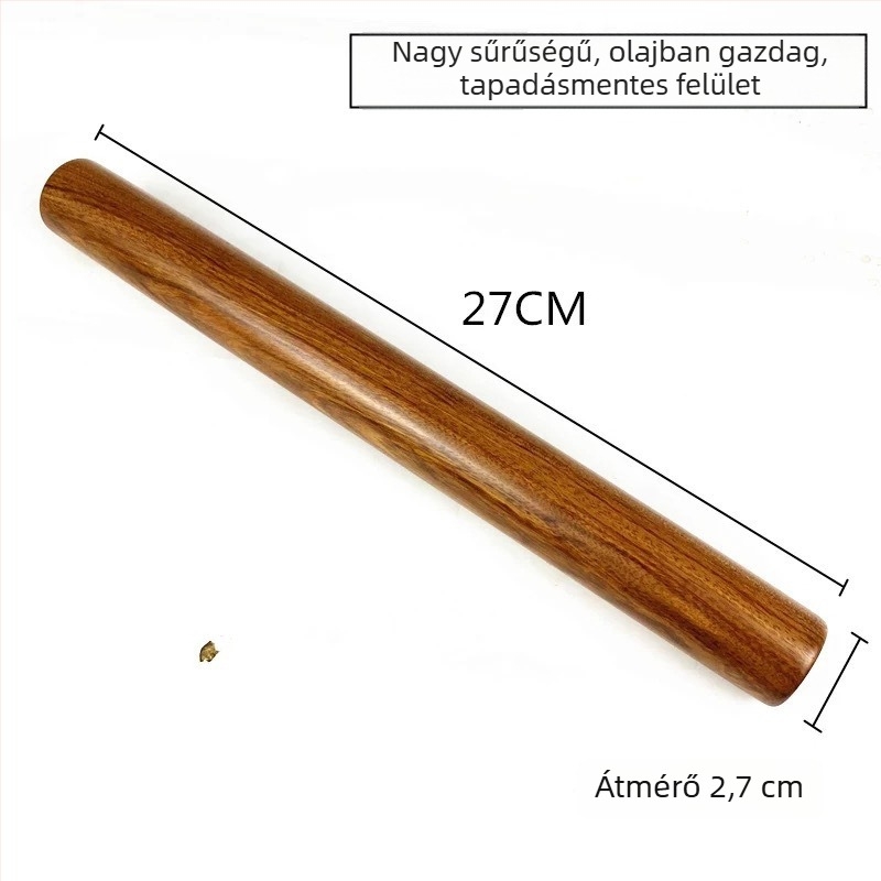 Fából készült nyújtófa tésztához és nudlihoz, háztartási méret, élelmiszer-minőség