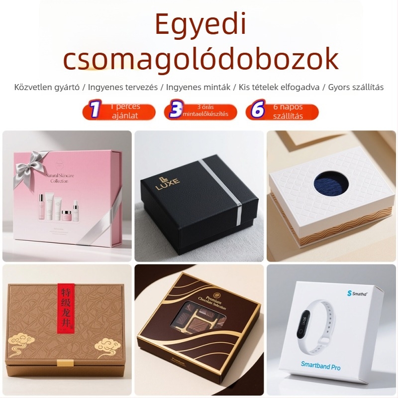 Személyre szabott ajándékdobozok, különböző méretű dobozok, mágneses flip-top fedéllel, ünnepi ajándékokhoz, tea- és kozmetikumcsomagoláshoz
