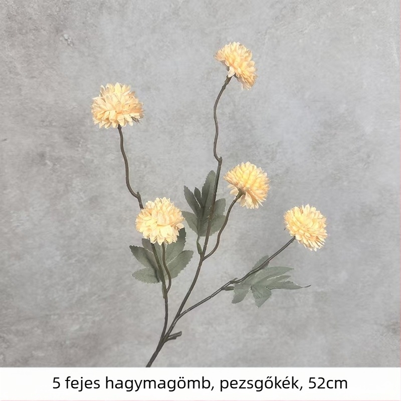 Őszi színvilág, ötágú hagymás gömb, mesterséges selyemvirág – krizantéma és pitypang, otthoni nappali dekoráció