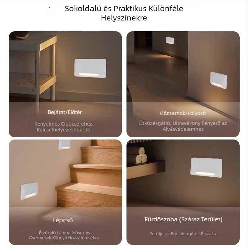 3W-os alumínium LED vízálló beépíthető talpv világítás – lépcsőfény, folyosó sarok és mozgásérzékelős éjszakai fény