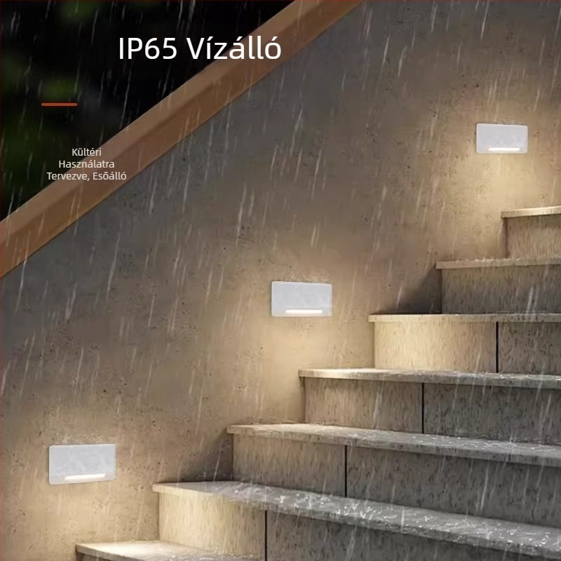3W-os alumínium LED vízálló beépíthető talpv világítás – lépcsőfény, folyosó sarok és mozgásérzékelős éjszakai fény