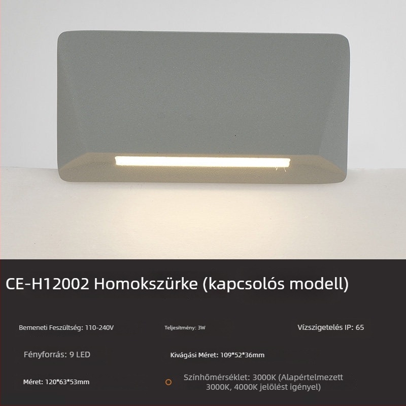 3W-os alumínium LED vízálló beépíthető talpv világítás – lépcsőfény, folyosó sarok és mozgásérzékelős éjszakai fény