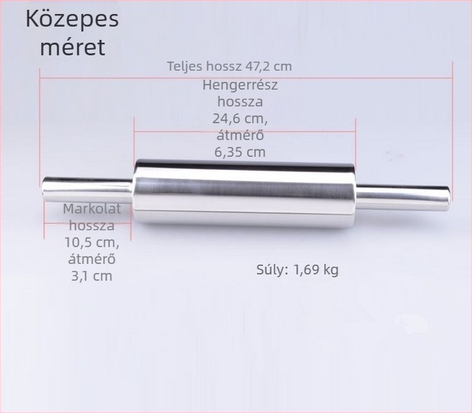 Rozsdamentes acél tészta nyújtó