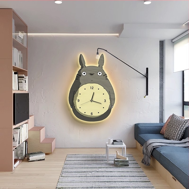 Totoro falióra lámpával a nappaliba – modern dekoratív, magas minőségű