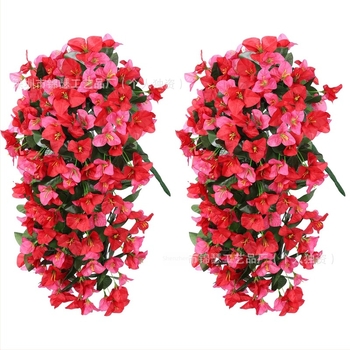 Bougainvillea művirágok, 12-ágú fali dekoráció, esküvői és ünnepi dekorációhoz, beltéri és kültéri használatra