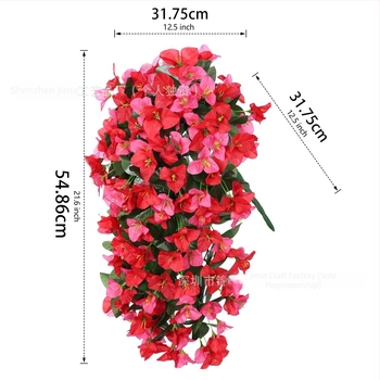 Bougainvillea művirágok, 12-ágú fali dekoráció, esküvői és ünnepi dekorációhoz, beltéri és kültéri használatra