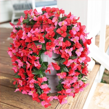 Bougainvillea művirágok, 12-ágú fali dekoráció, esküvői és ünnepi dekorációhoz, beltéri és kültéri használatra