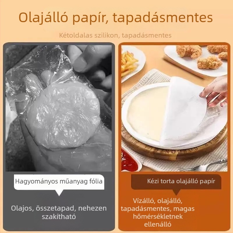 Olajálló, tapadásmentes sütőpapír – rétegező papír, fagyasztópapír, tészta-frissítő matrac, torta szeparáló fólia