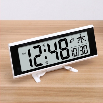 LCD rádió-vezérelt óra automatikus időkorrekcióval, asztali néma digitális ébresztőóra snooze funkcióval
