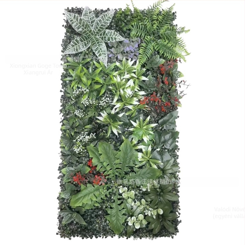 Kültéri műnövény falpanel, 50×100 cm, dekoráció esküvőkre és kiállításokra, bejáratokhoz és erkélyekhez.