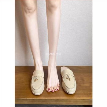 Női valódi bőrből készült zárt orrú slip-on szandál, rejtett magasság növelő talppal, 2026 nyári új stílus