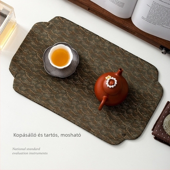Kétoldalas brokát virág mintás tea alátét, új kínai stílus, vízálló és csúszásmentes, teafőasztalhoz, Zen izoláció