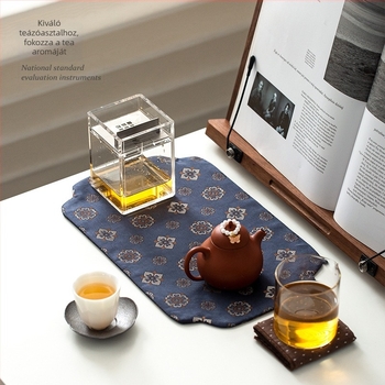 Kétoldalas brokát virág mintás tea alátét, új kínai stílus, vízálló és csúszásmentes, teafőasztalhoz, Zen izoláció