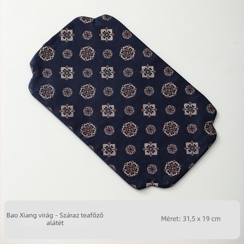 Kétoldalas brokát virág mintás tea alátét, új kínai stílus, vízálló és csúszásmentes, teafőasztalhoz, Zen izoláció