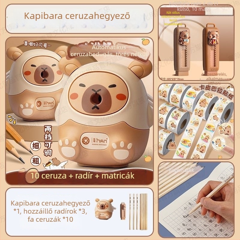 Away from Grass Kapibara ceruzahegyező gyerekeknek, kézi és automata