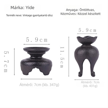 Vintage öntöttvas gyertyatartó teaházhoz, kínai zen stílusú vajlámpa alapja
