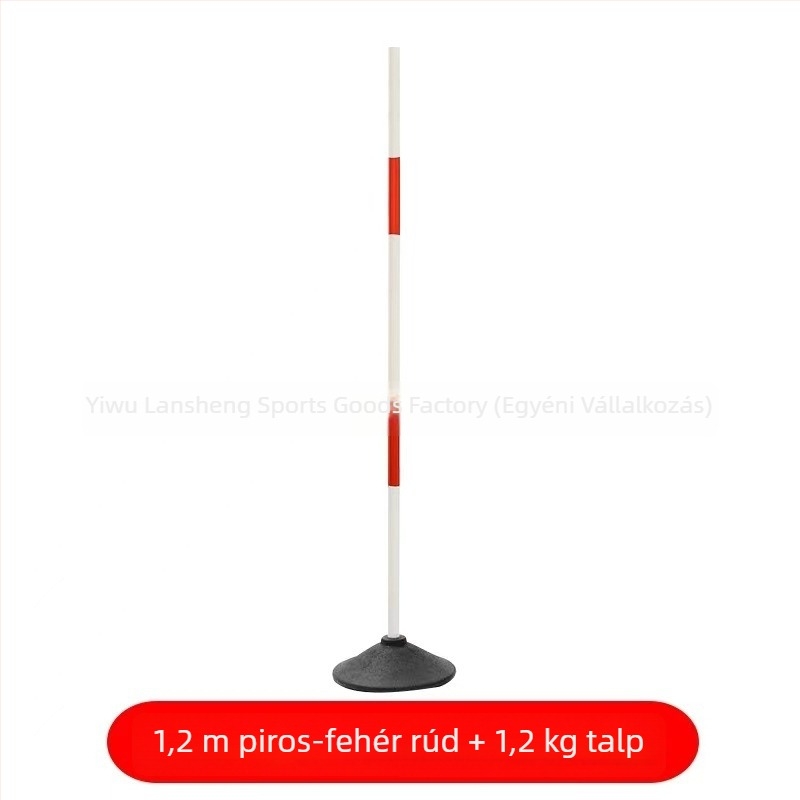 Kosárlabda- és futball-edzőoszlopok gumírozott alapzattal, piros-fehér jelzőoszlopok