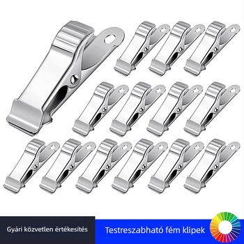 Fém huzalklipsz, DIY fotó- és üzenettartó kiegészítő, ezüst színű hosszú farkú vas klipsz