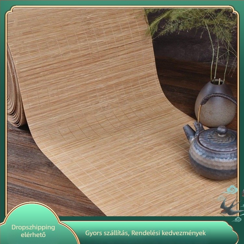Bambusz tea mat készlet, kis bambusz alátét, bambusz tea függöny, kínai zen stílusú asztali futó