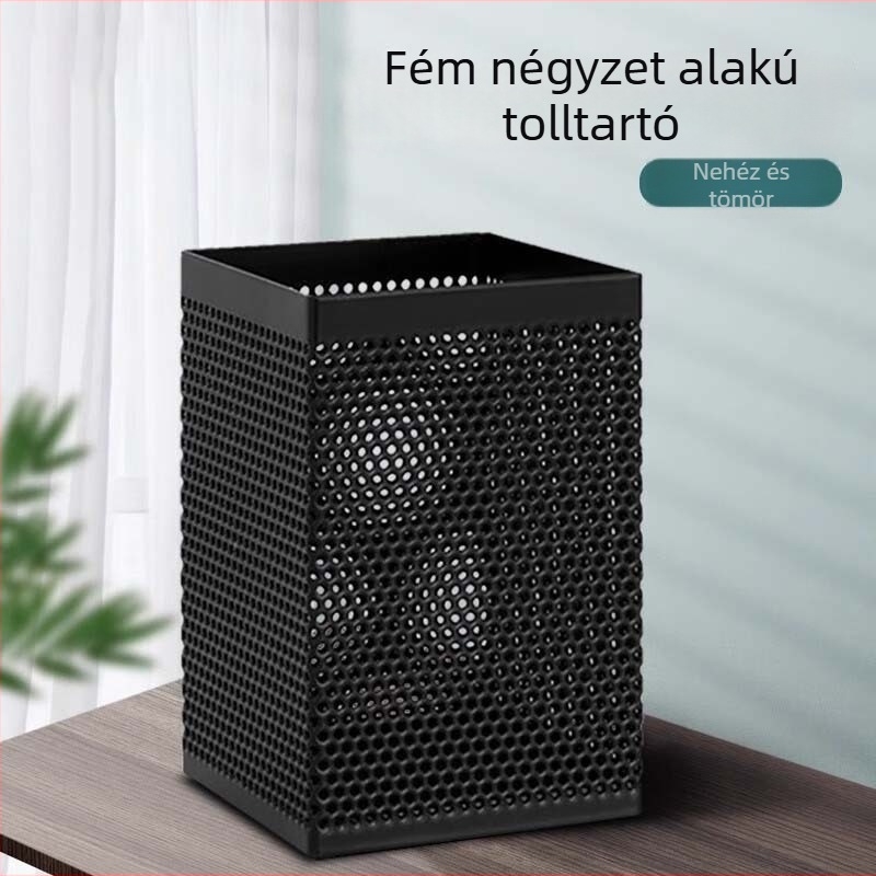 Nagy kapacitású íróeszköz tartó acélhálós felülettel – irodai asztali rendező, többfunkciós