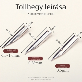Csere tollhegy, kis kör alakú hegye, extra vékony 0,5/0,38 mm, rozsdamentes acél