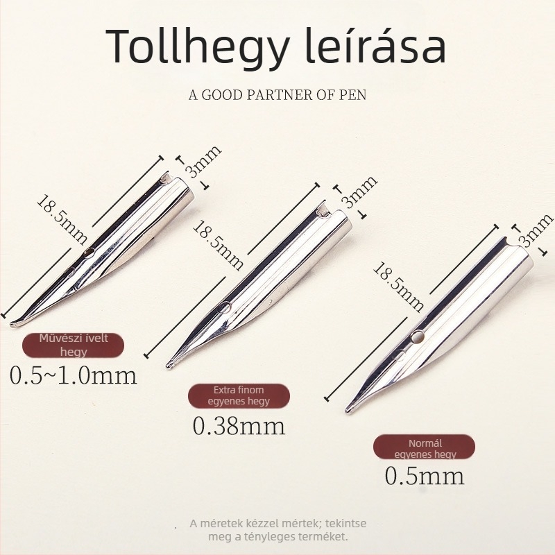 Csere tollhegy, kis kör alakú hegye, extra vékony 0,5/0,38 mm, rozsdamentes acél