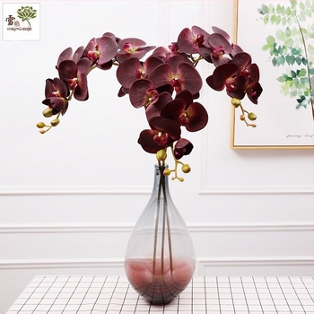 Nyolcfejű Phalaenopsis művirág, állványos dekoráció esküvők, szállodák és otthoni dekorációhoz