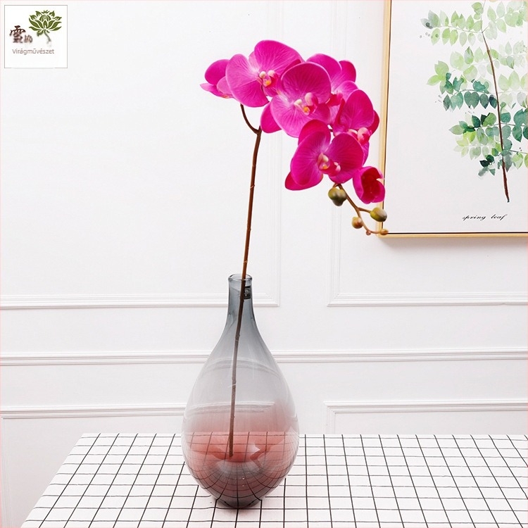 Nyolcfejű Phalaenopsis művirág, állványos dekoráció esküvők, szállodák és otthoni dekorációhoz