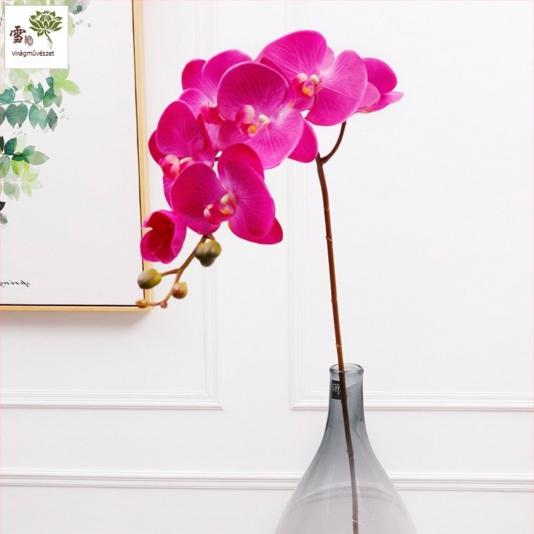 Nyolcfejű Phalaenopsis művirág, állványos dekoráció esküvők, szállodák és otthoni dekorációhoz
