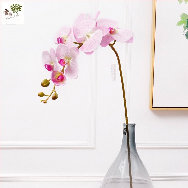 Nyolcfejű Phalaenopsis művirág, állványos dekoráció esküvők, szállodák és otthoni dekorációhoz