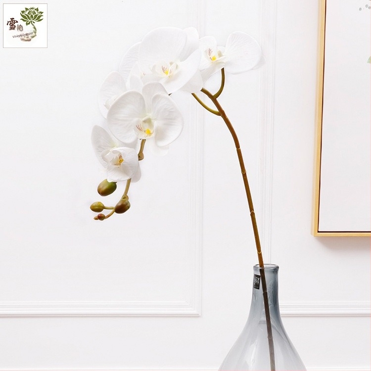 Nyolcfejű Phalaenopsis művirág, állványos dekoráció esküvők, szállodák és otthoni dekorációhoz