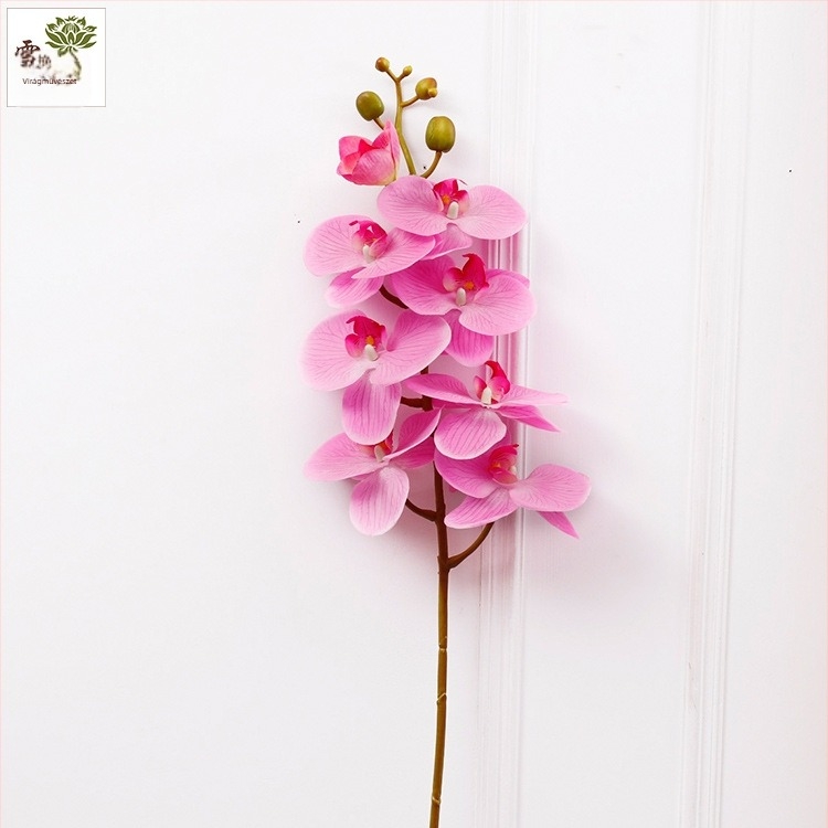 Nyolcfejű Phalaenopsis művirág, állványos dekoráció esküvők, szállodák és otthoni dekorációhoz