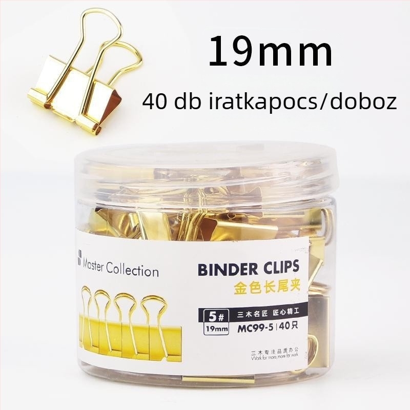 Three Woods MC99-3/4/5 Nagy arany színű rozsdamentes acél klip iroda céljára