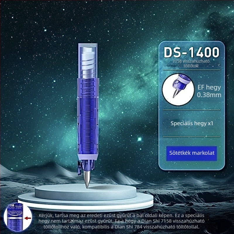 DS-1400 Idő-kapszula visszahúzható töltőtoll irídium tollheggyel és EF tollhegy cserélhető markolattal