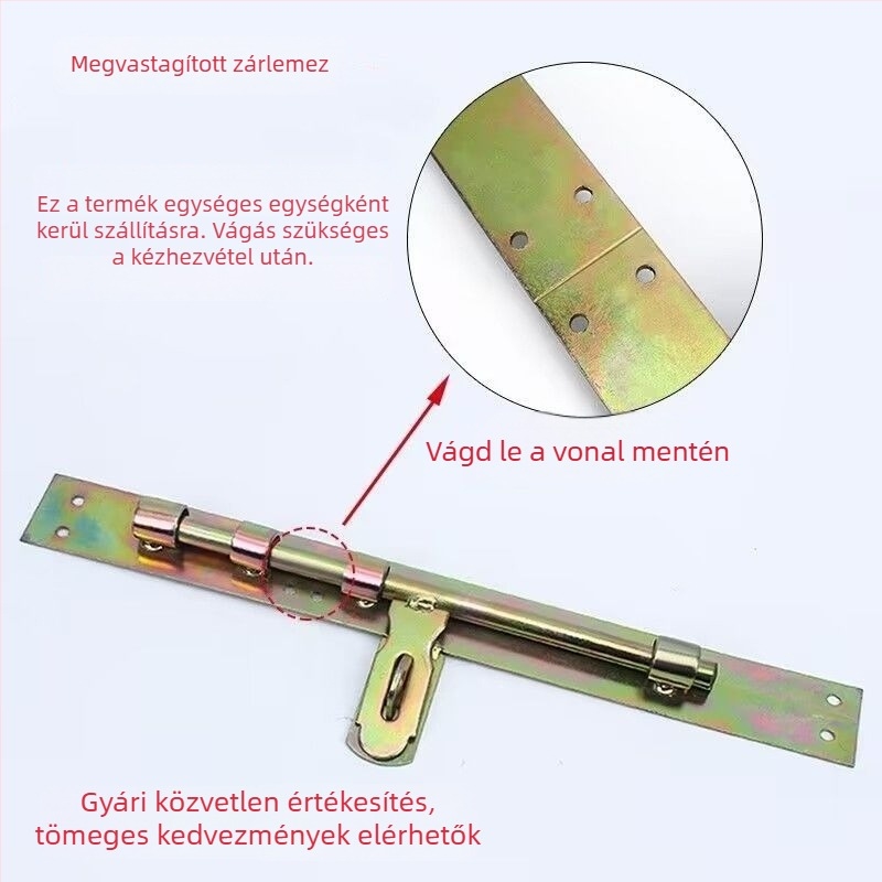 Kovácsolt vas ajtózár hegesztett csappal, régi stílus, bal- és jobbnyitás
