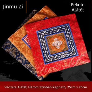 Tibeti-stílusú prémium rituális eszköz alátét, kereszt alakú Vajra alátét, vízcsésze alátét, egérpad Vajra harang alátét; vastagabb anyag, három szín