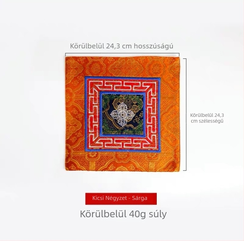 Tibeti-stílusú prémium rituális eszköz alátét, kereszt alakú Vajra alátét, vízcsésze alátét, egérpad Vajra harang alátét; vastagabb anyag, három szín
