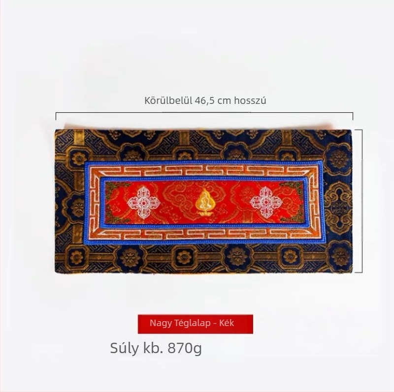Tibeti-stílusú prémium rituális eszköz alátét, kereszt alakú Vajra alátét, vízcsésze alátét, egérpad Vajra harang alátét; vastagabb anyag, három szín