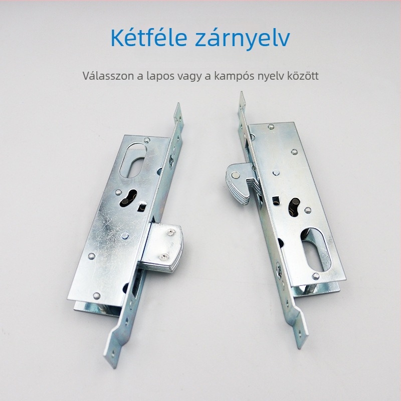 Dupla tolóajtóhoz készült mechanikus ajtózár-készlet, cilinderzár keretes üvegajtókhoz, laposnyelvű padlózár, kampózár alumíniumötvözet és PVC ajtókhoz